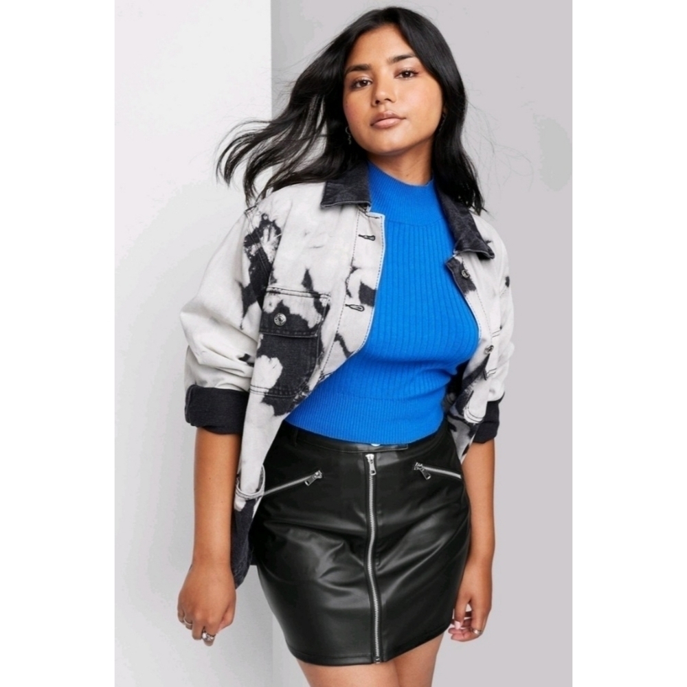 Wild Fable Faux Leather Moto Mini Skirt